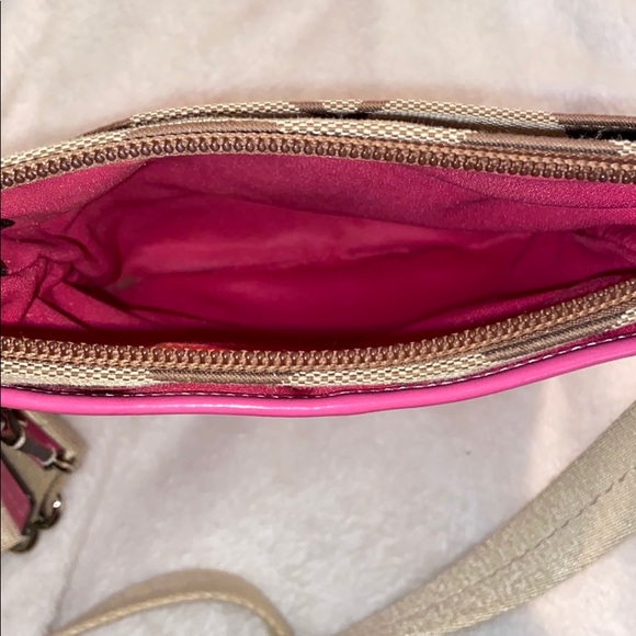 Coach Signature Khaki and Pink Crossbody Bag - Picture 6 of 7